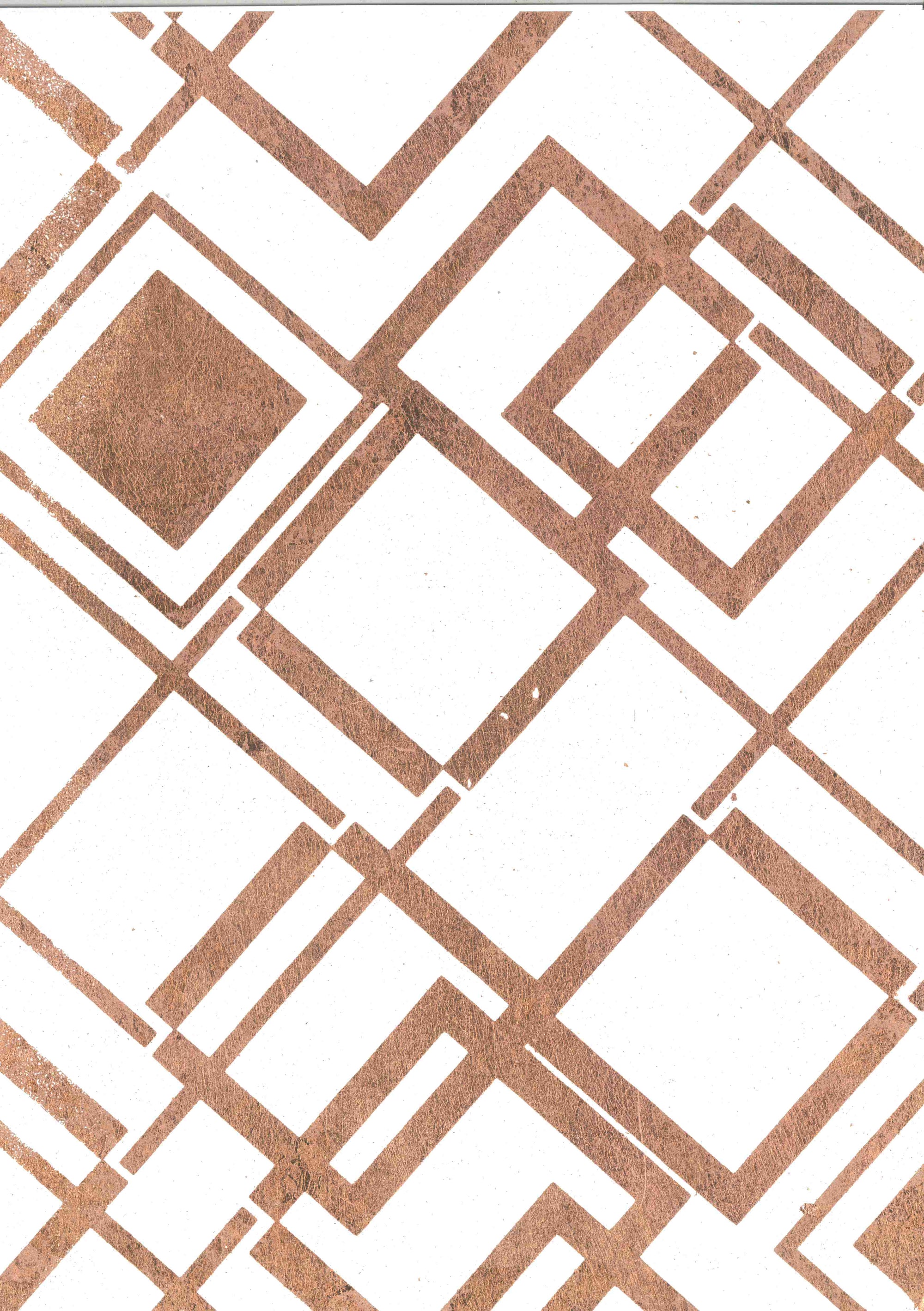 Échantillon City Hall / Fond blanc motif cuivre