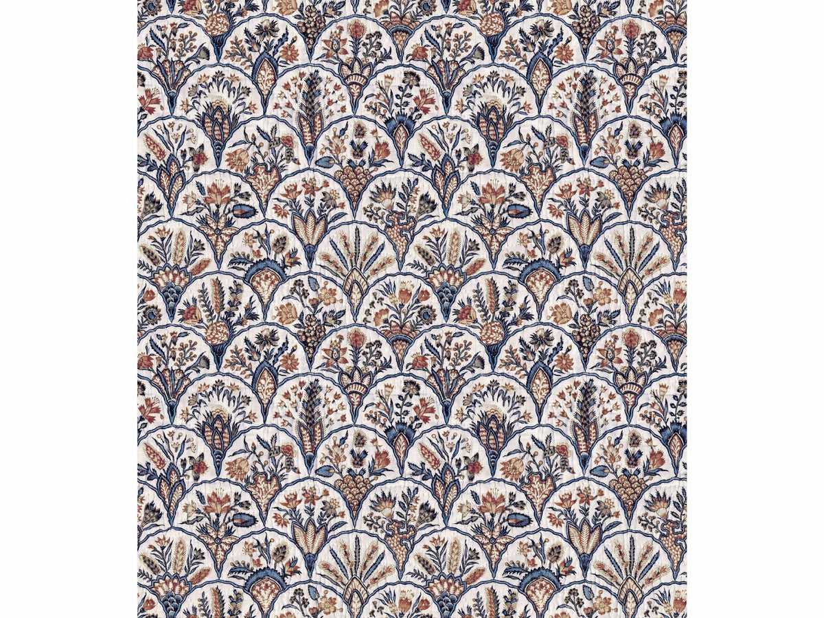 Échantillon ÉVENTAILS FLORAUX / BLEU RÉGENCE