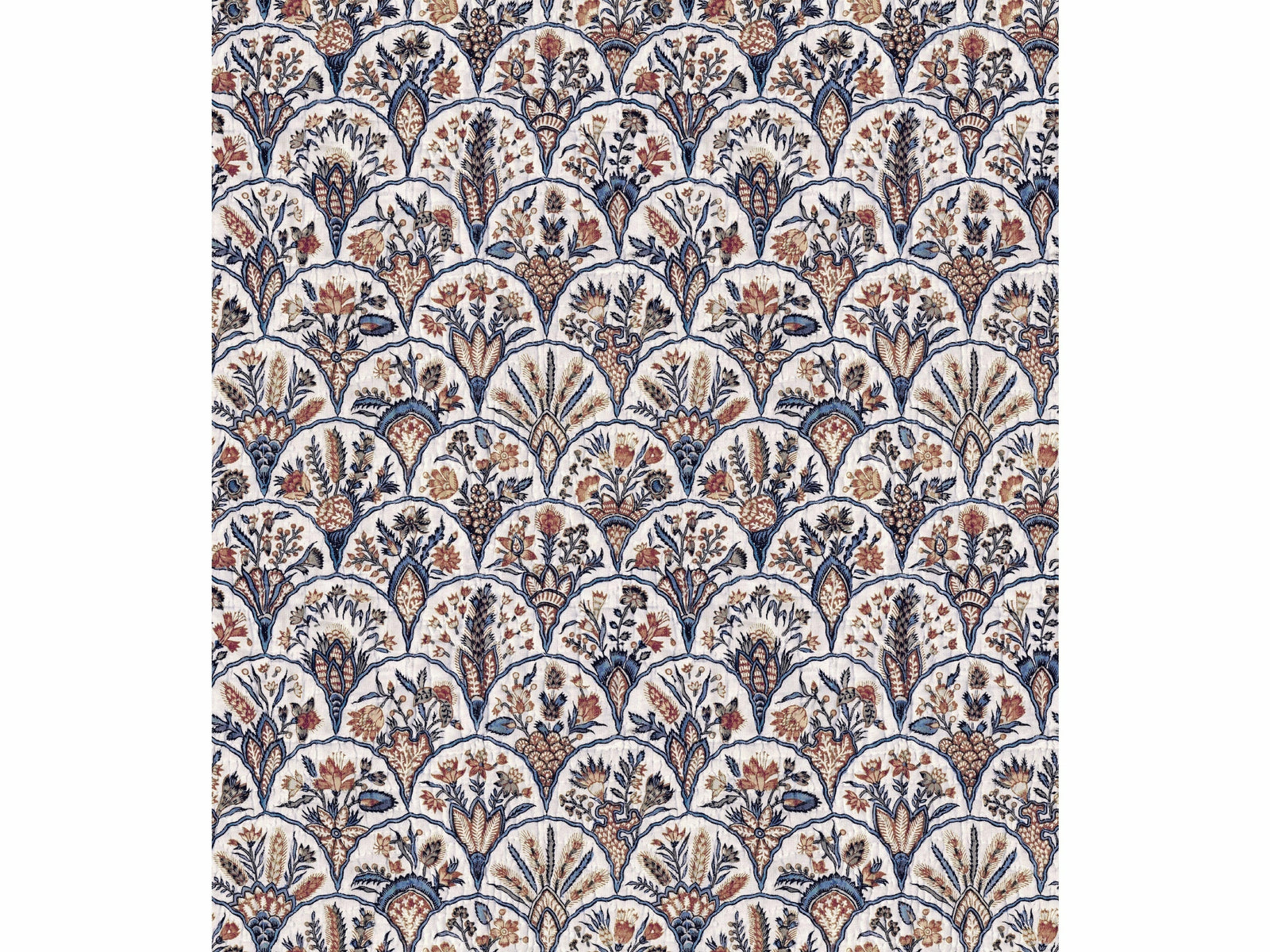 Échantillon ÉVENTAILS FLORAUX / BLEU RÉGENCE