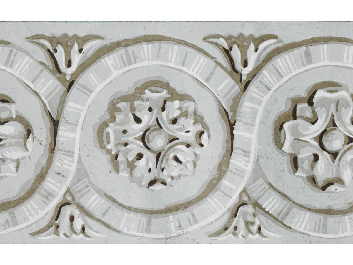 Frise rosaces / Blanc laiteux