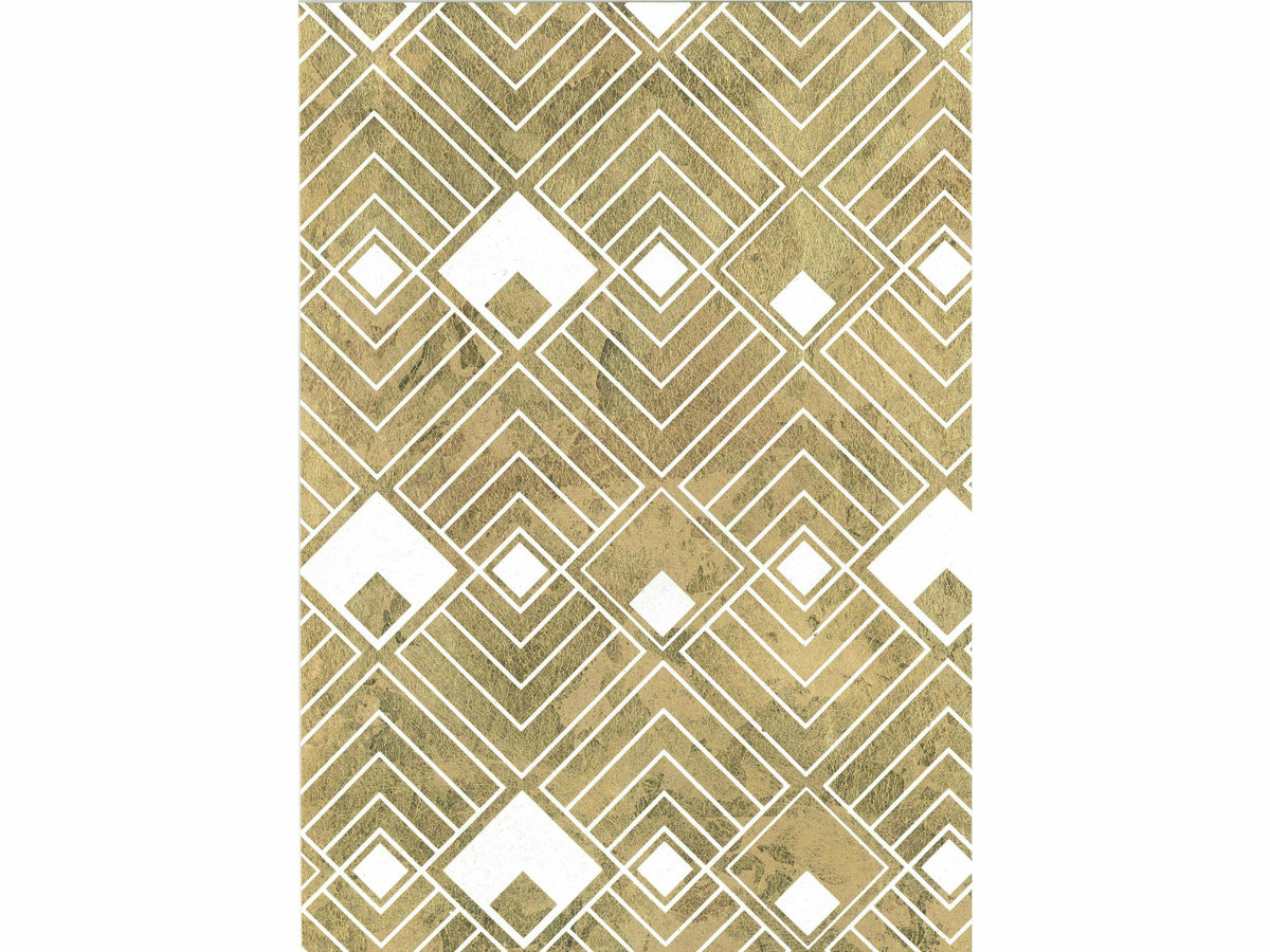 Échantillon Midtown / Fond or motif blanc